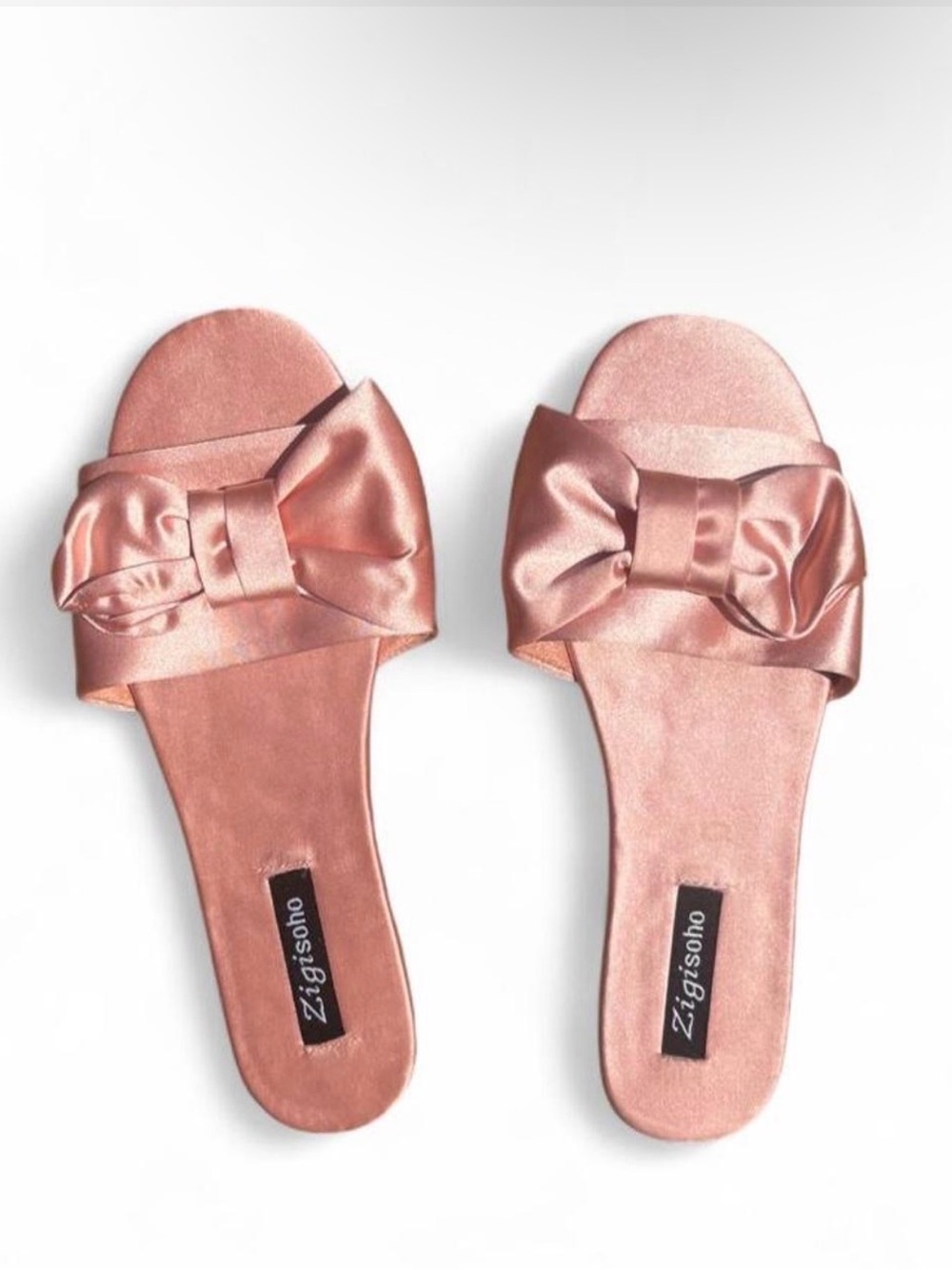 Zigi Soho Rose Satin Bow Slide Sandals - Women 7.5 Cottage Core Feminine Shoes